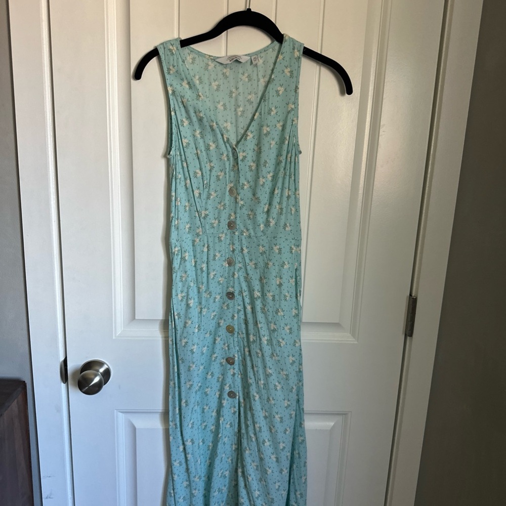 Floral Blue Sleeveless Dress